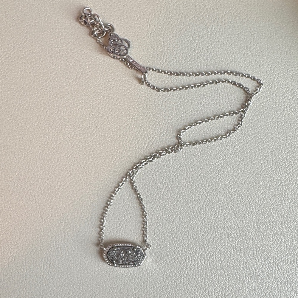Kendra Scott Silver Necklace with Stone